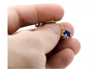 Ζαφείρι Κίτρινος χρυσός 14 καρατίων  Vintage Jewlery vec019y